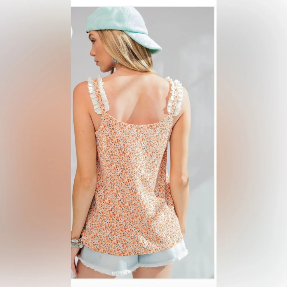 Easel Floral Lace Strap Top NWT - Picture 3 of 3